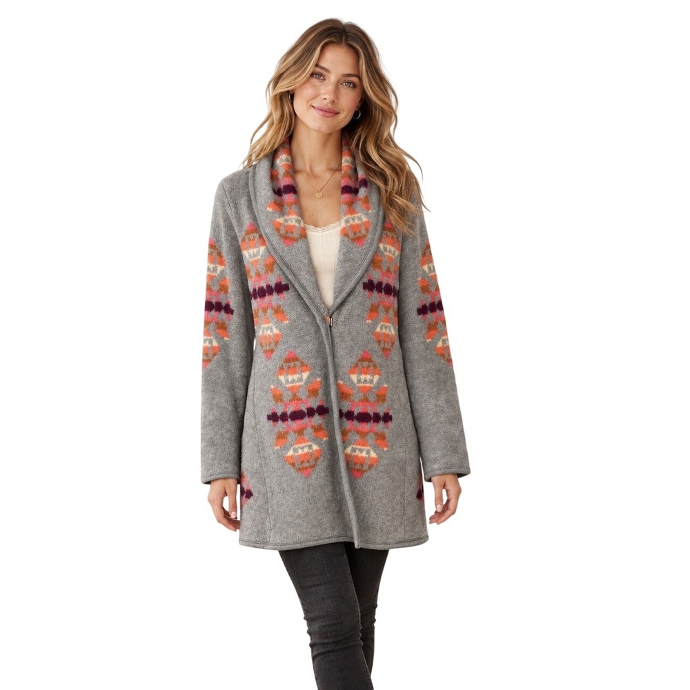 Free People We The Free Navajo Aztec Cardigan Wool Blend Sweater Small